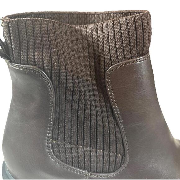 JABASIC (NEW) Women Chunky Ankle Boots Slip‎ on Chelsea Elastic Booties SZ 9 - Picture 8 of 10